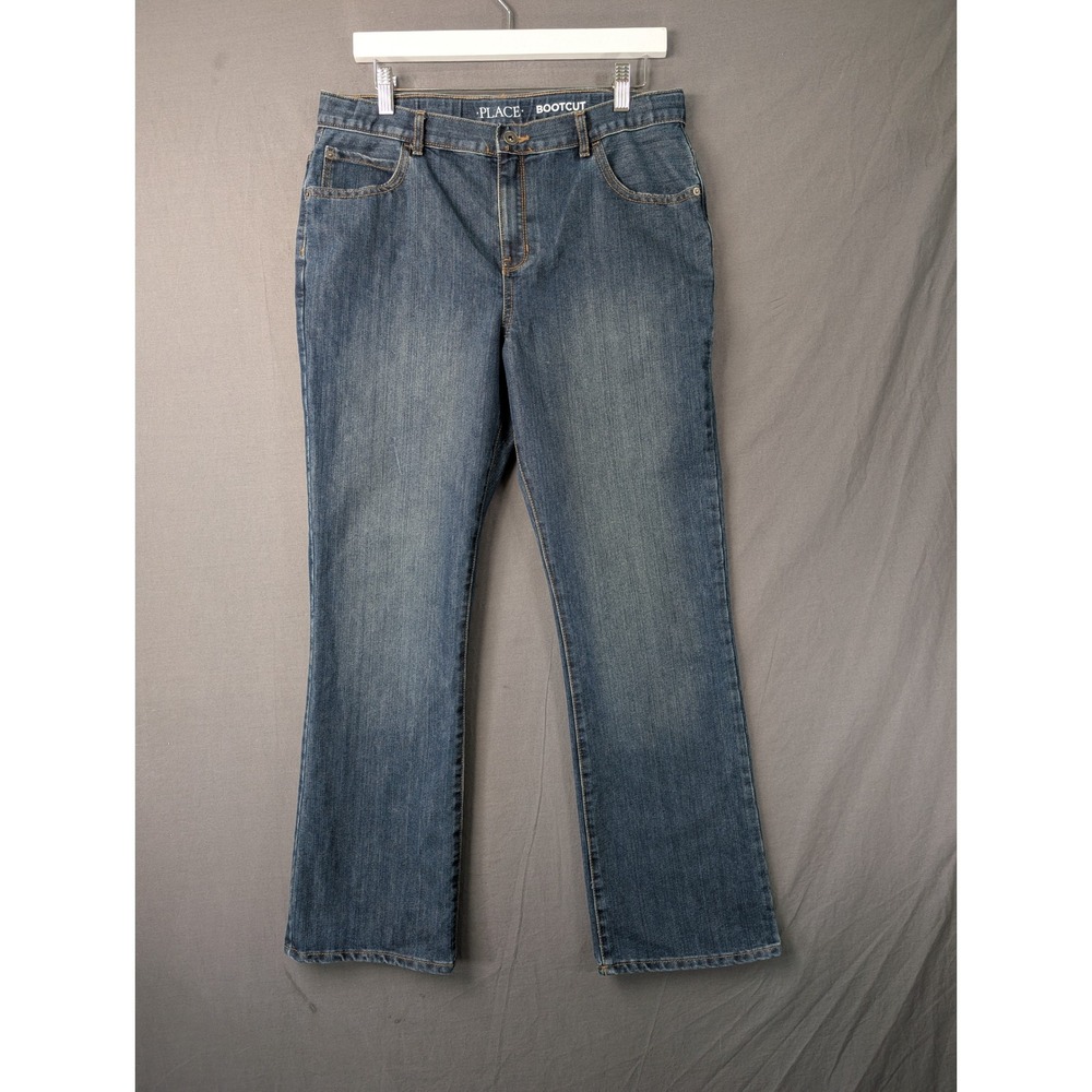 The Children's Place Boys Bootcut Jeans Blue Husky Size 16 Denim Pants 5915